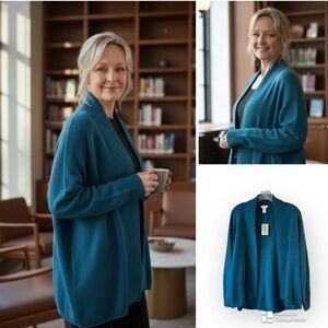 NWT Chicos Cameron cardigan mallard teal